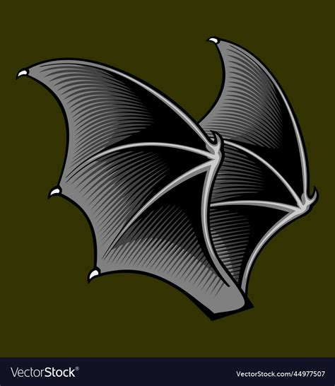 A pair of shaded bat wings Royalty Free Vector Image