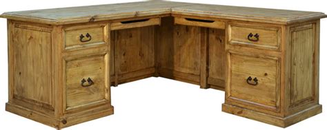 Rustic L-Shaped Desk - Rustic - Desks And Hutches - by san carlos imports llc