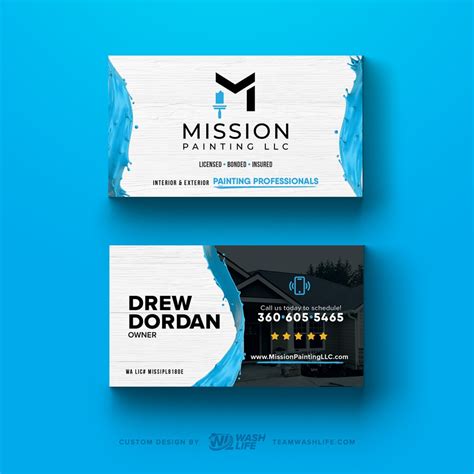 Mission Painting Business Card Design + Printing - Team Wash Life