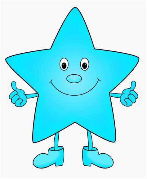 Star Clip Art Light Blue - Cartoon Colorful Star Clipart, HD Png Download - kindpng