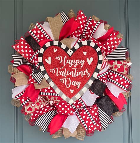 Valentines Day Wreath, Heart Wreath, Valentines Decor - Etsy