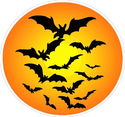 Halloween Haunted Moon with Bats Wall Decor V2 Decal | Nostalgia Decals Wall Decoration Stickers ...