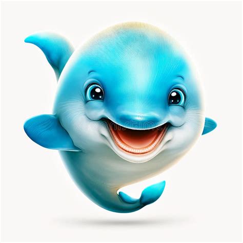 HAPPY DOLPHIN FACE EMOJI 3D Stock Illustration - Illustration of expression, happy: 264289408