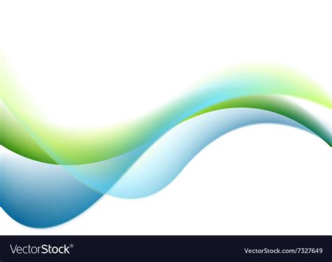 Green and blue waves on white background Vector Image