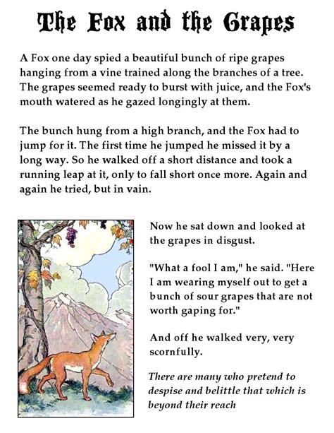 The Fox and the Grapes Page