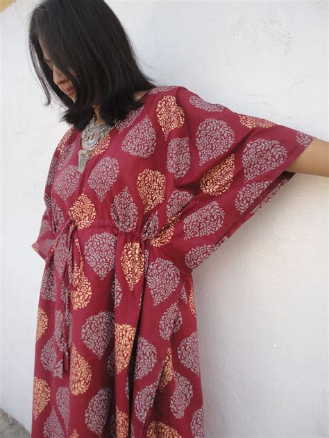 Indian Dress Indian Blockprint Dress Indian Caftan Bohemian - Etsy