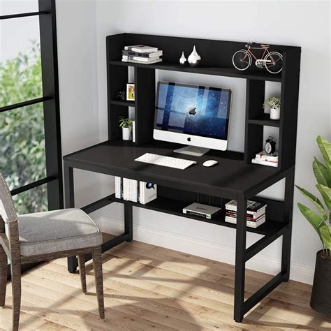 Tribesigns Computer Desk with Hutch, Modern Writing Desk with Storage Shelves, Office Desk Study ...