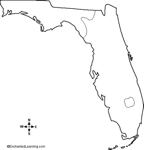 Outline Map Florida - EnchantedLearning.com