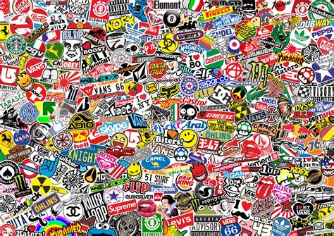 Wall mural StickerBomb | MuralDecal.com