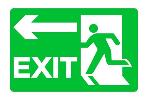 Emergency Exit Sign Vector Art PNG Images | Free Download On Pngtree