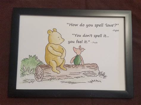 A4 Winnie the Pooh Love Quote and Watercolour Painting Hand - Etsy New Zealand