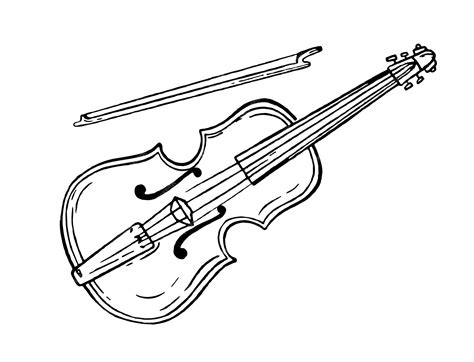 Premium Vector | Cello violin musical instrument style hand drawn vector black and white doodle