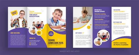 Premium PSD | Back to school education admission trifold brochure template