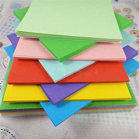 100 Pc 10 cm Origami Quadrado de Papel Dupla Face Papel Colorido Artesanato DIY Colorido ...