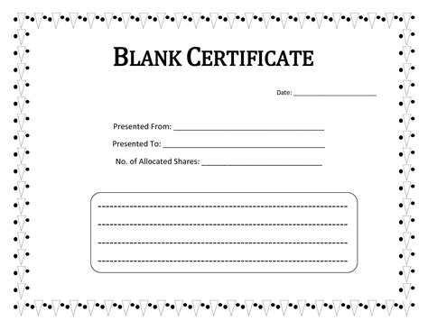 Blank Certificate Templates to Print | Activity Shelter