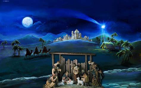 Nativity stable with illustrated backdrop - Mybackdrop.co.uk