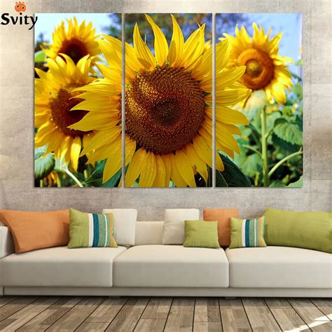 Aliexpress.com : Buy SVITY Nordic Canvas Painting Pictures Sunflower Flower Wall Art Print ...