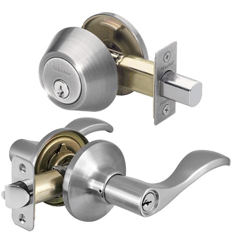 SN Wave Lever and Sgl Cyl Deadbolt Combo with Schlage | Apartment Door Locks