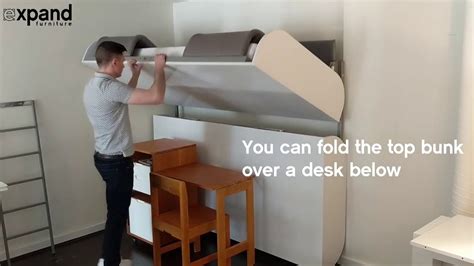 Hover Thin Folding Bunk Beds only 1 Foot Deep - YouTube