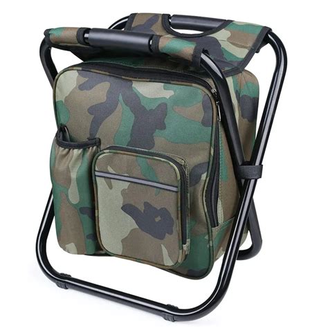 Outdoor Portable Fishing Chairs Folding Backpack Cooler Bag Stool Beach Chair For Camping ...