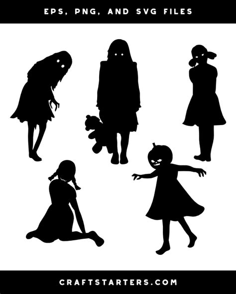 Scary Girl Silhouette Clip Art