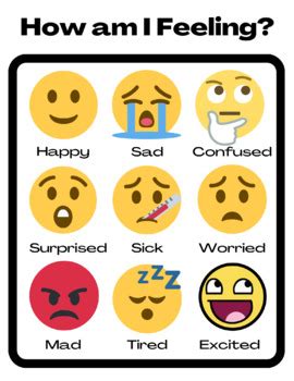 Feelings Chart | How Am I Feeling? | Children's Feelings Chart Digital Download