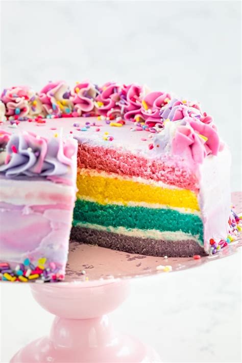 Pastel Rainbow Cake - Crazy for Crust