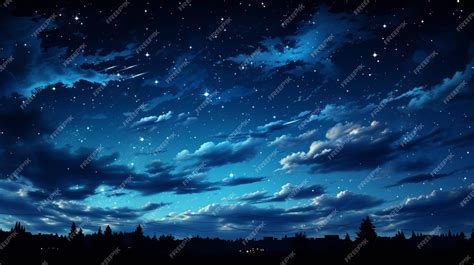 Premium AI Image | anime night sky with stars and clouds