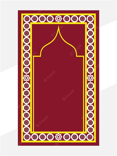 Premium Vector | Islamic prayer red mat design