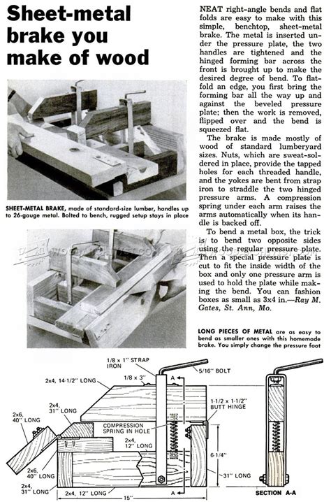 Sheet Metal Brake Plans • WoodArchivist