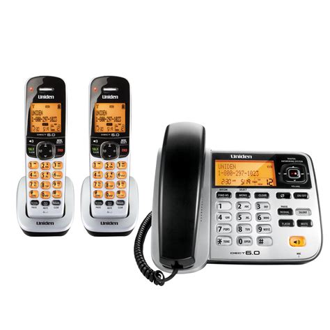 Uniden DECT 6.0 Corded/Cordless Phone w/ 2 Cordless Handsets, Digital Answering System | Shop ...