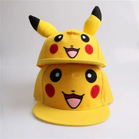 Anime Pokemon Go Pikachu Cosplay Baseball Caps Adults and children Hip Hop Hat Kids Snapback I ...