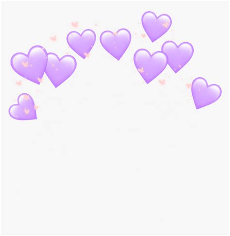 Heart Hearts Crown Emoji Tumblr Purple Heart Crown - Heart Crown Filter Png, Transparent Png ...