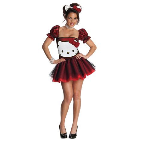 Hello Kitty Red Glitter Dress Adult Costume - PartyBell.com