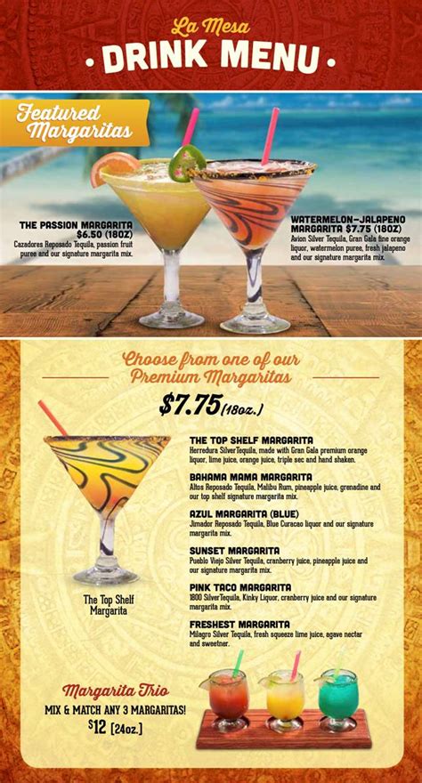 La Mesa's Drink Specials and Menu! - La Mesa Mexican Restaurant