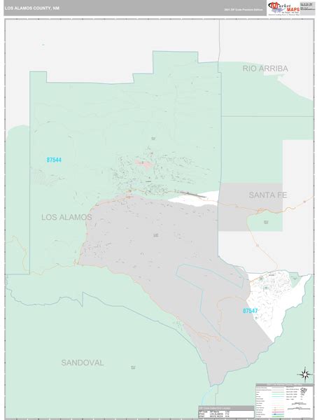 Los Alamos County, NM Wall Map Premium Style by MarketMAPS