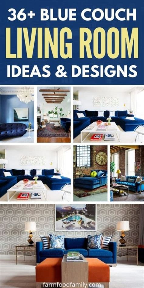 36+ Beautiful Blue Couch Living Room Decorating Ideas & Designs (2023)