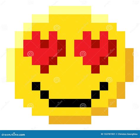 Emoticon Face Pixel Art 8 Bit Video Game Icon Stock Vector - Illustration of emojis, emoticons ...