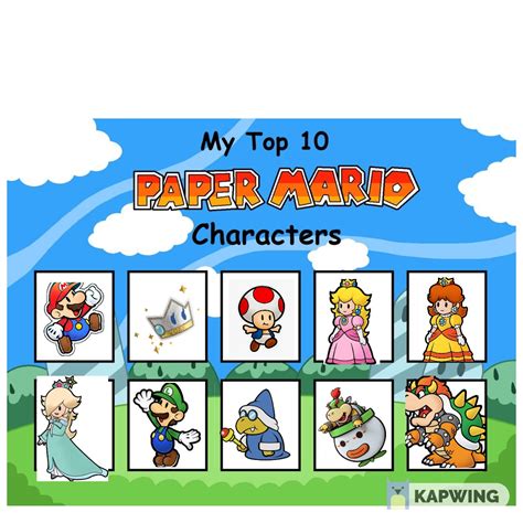 My Top 10 Paper Mario Characters by pinkie900 on DeviantArt