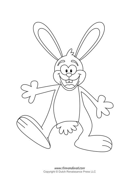 Free Easter Bunny Template / Easter Bunny Clipart and Coloring Pages