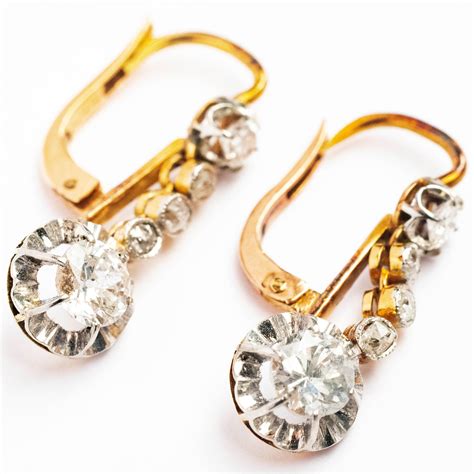 Antique Diamond Drop Earrings - Bijoux Jewels