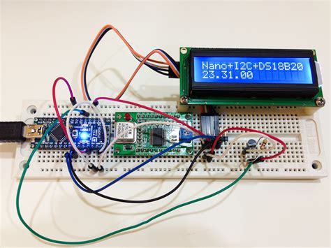 Arduino + DS18B20 + I2C LCD — www.HOAGLUN.com