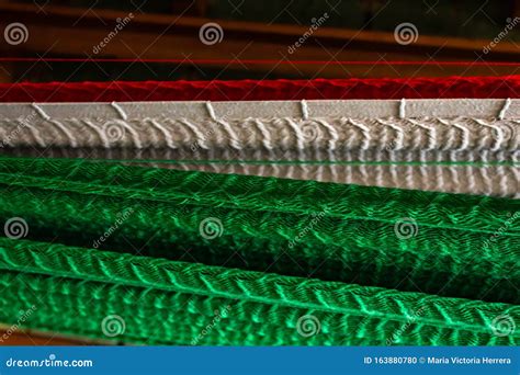 Closeup on Handmade Hammock with Mexican Flag Colors Stock Photo - Image of fresh, rich: 163880780