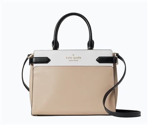 Kate Spade New York Staci Colorblock Medium Satchel Warm Beige