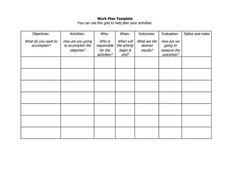 Work Plan - 40 Great Templates & Samples (Excel / Word) ᐅ TemplateLab