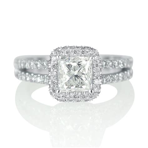 2 Carat Solitaire Princess Cut Diamond Engagement Ring G-H/SI1 14K White Gold | eBay