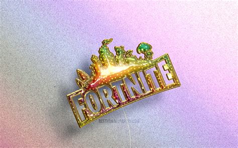 Fortnite logo, colorful realistic balloons, Fortnite Battle Royale, colorful backgrounds, HD ...