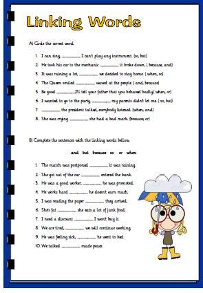 Linking Words Revision Worksheet