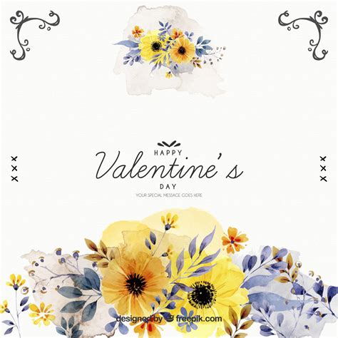 Free Vector | Watercolor flowers of valentine background