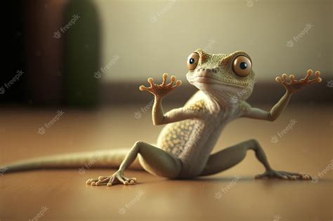 Premium Photo | Lizard doing funny kung fu and karate poses